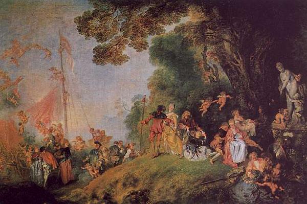 Jean-Antoine Watteau Pilgrimage to Cythera oil painting image